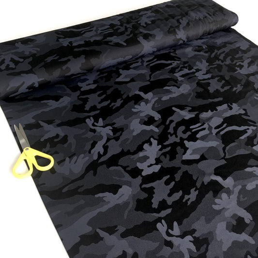 Camouflage Fit Knit Sport Technical Jersey Black - Frumble Fabrics