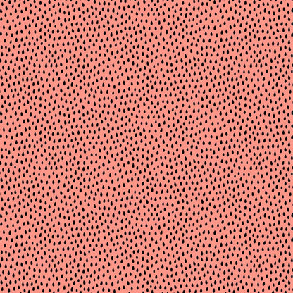 Mini Raindrops Printed Jersey Dots Salmon Coral - Frumble Fabrics