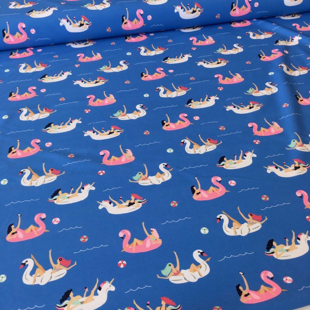 Inflatable Pool Party Swimwear Activewear in Blue - Frumble Fabrics