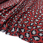 Knit and Purl Leopard Spots Red Jersey Print - Frumble Fabrics