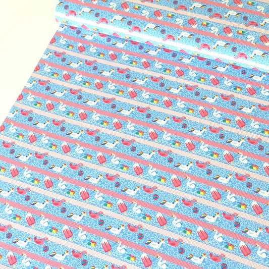 Pool Party Swimming Lanes Aqua Jersey Print - Frumble Fabrics