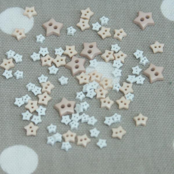 Star Shaped Mini Craft Buttons - Pinks - Frumble Fabrics