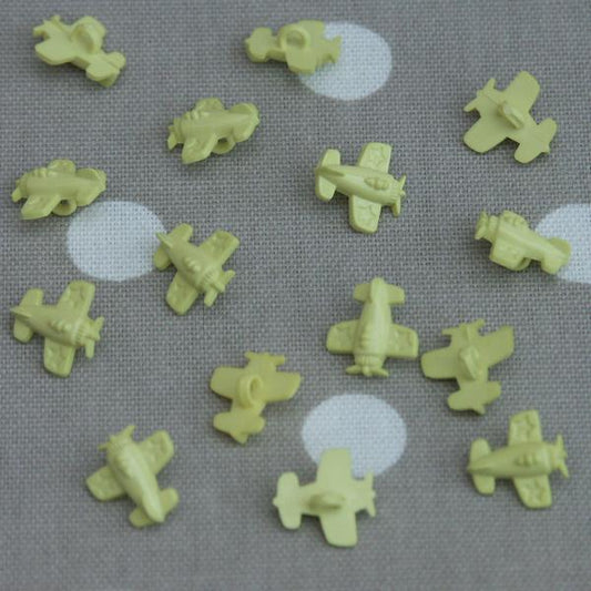 Aeroplane Sewing Buttons - Yellow 10 pack - Frumble Fabrics